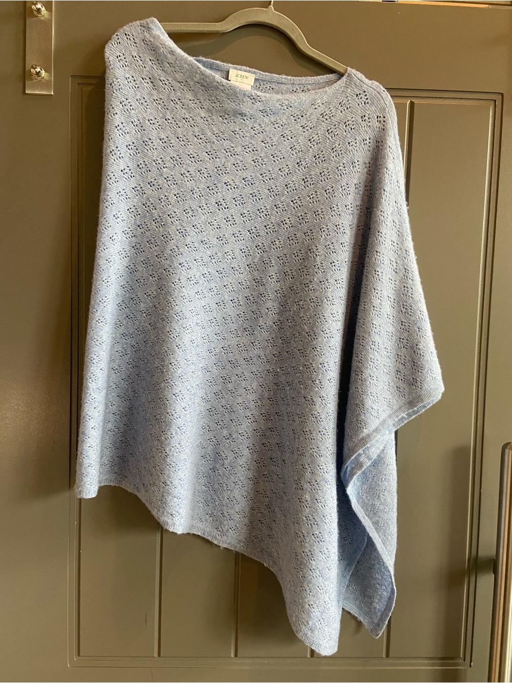 J. Crew Pale Blue Knit Poncho Cape